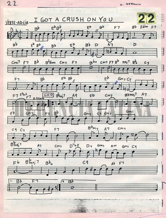 Foto del arreglo musical de la melodía 