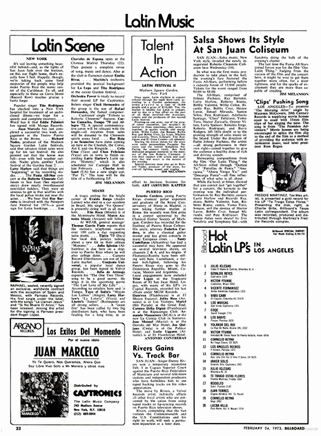 Anuncio de Billboard, 24 de febrero de 1973